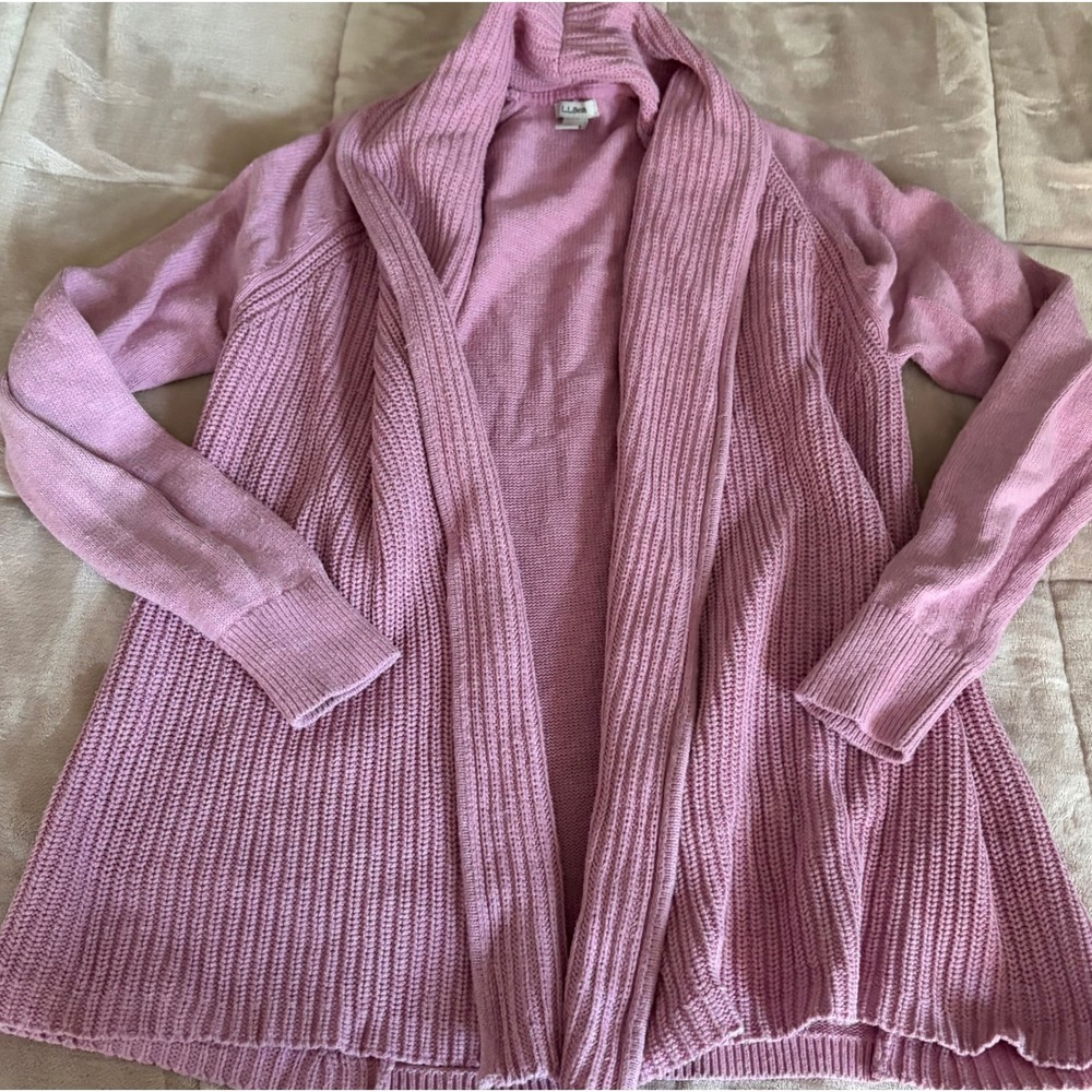 L.L. Bean Fly-Away Shawl Cardigan Sweater Cotton Women's Size MP